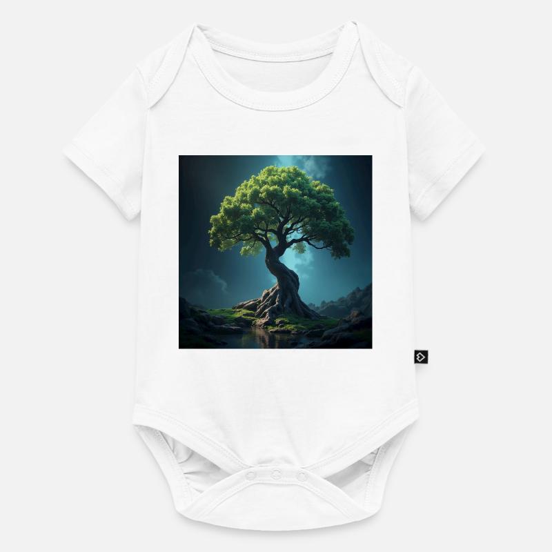 Bunter Baum des Lebens. - Baby Premium Kurzarmbody - Weiß