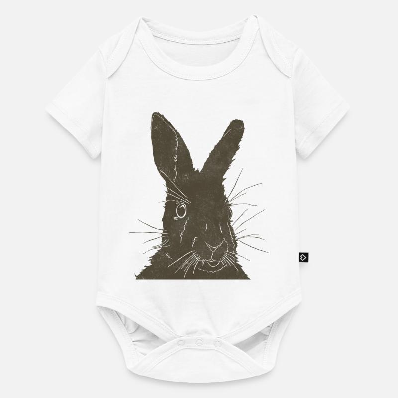 Silhouette de lapin Couleurs de la Terre - Body à manches courtes Premium Bébé - blanc