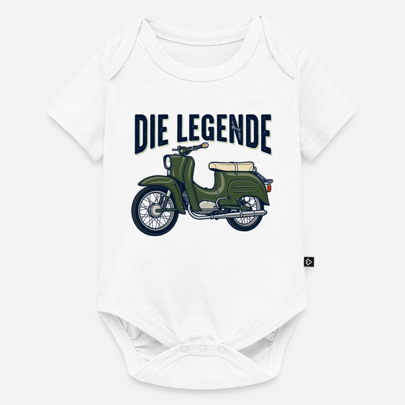 Simson Schwalbe DDR - Baby Premium Kurzarmbody - Weiß