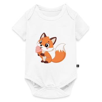 Renard mignon et glace - Baby Premium short-sleeve bodysuit - white - Front