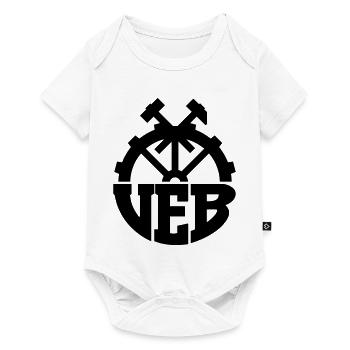 VEB Logo - Abzeichen der DDR (Farbe änderbar) - Baby Premium Kurzarmbody - Weiß - Vorne