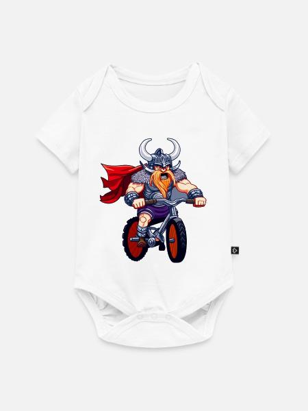 Viking auf Motorrad - Baby Premium Kurzarmbody - Weiß