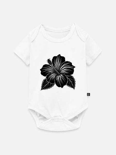 Hibiskusblüte - Baby Premium Kurzarmbody - Weiß