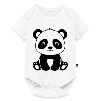 Bébé Panda mignon – Noir & Blanc - Body à manches courtes Premium Bébé - blanc - Devant
