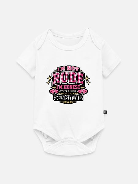Nicht unhöflich, ehrlich – sensibel - Baby Premium Kurzarmbody - Weiß