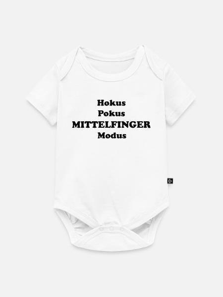 Hokus Pokus Mittelfinger Modus - Baby Premium Kurzarmbody - Weiß