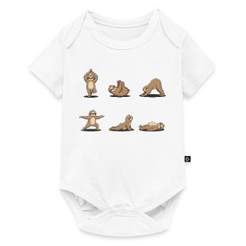 Sloth Yoga – Funny Yoga Animal Design - Baby Premium short-sleeve bodysuit - white - Front