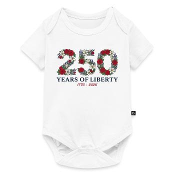 USA 250th Anniversary Floral Patriotic - Baby Premium short-sleeve bodysuit - white - Front