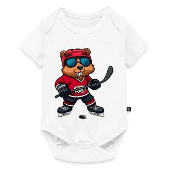 Biber Eishockey - Baby Premium short-sleeve bodysuit - white - Front