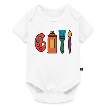 Palette de peinture artistique Pinceaux pulvérisateurs - Body à manches courtes Premium Bébé - blanc - Devant