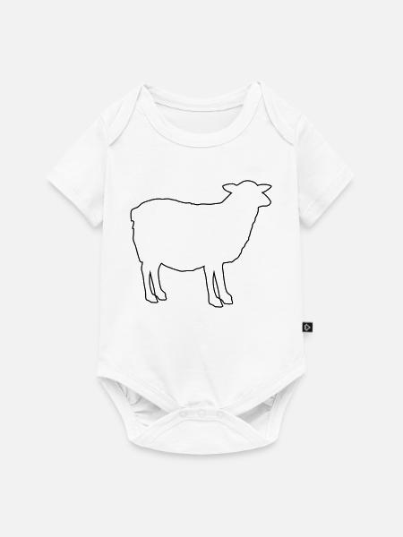 Schafsilhouette Kontur-Design - Baby Premium Kurzarmbody - Weiß