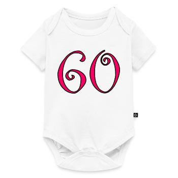 60. 60 ANS. 60e ANNIVERSAIRE. ANNIVERSAIRE 60 ANS. - Body à manches courtes Premium Bébé - blanc - Devant