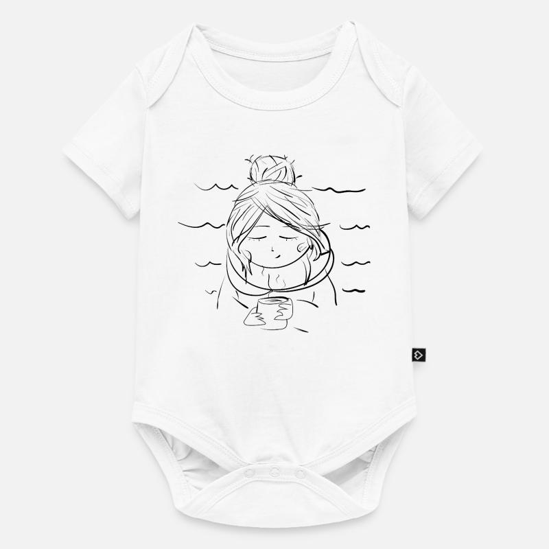 Café - Body à manches courtes Premium Bébé - blanc