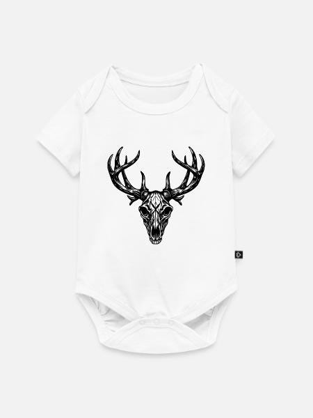 Hirschschädel - Baby Premium Kurzarmbody - Weiß