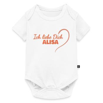 Alisa als Herz - Baby Premium Kurzarmbody - Weiß - Vorne