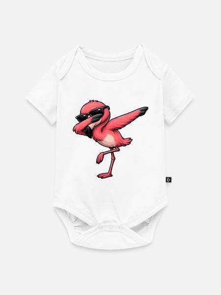 Dabbing Flamingo - Baby Premium Kurzarmbody - Weiß
