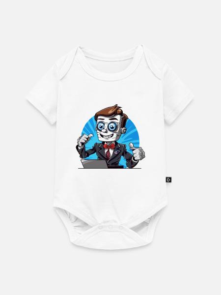 Roboter-Streamer im Anzug - Baby Premium Kurzarmbody - Weiß