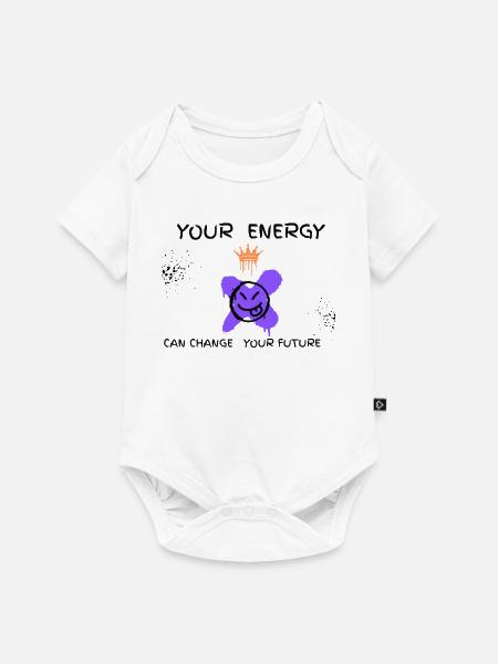 Crown Graffiti Lila - Baby Premium Kurzarmbody - Weiß