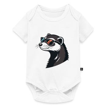 Furet Stylé de Profil - Lunettes Rétro - Body à manches courtes Premium Bébé - blanc - Devant