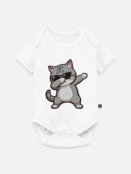 Dabbing Britisch Kurzhaar - Baby Premium Kurzarmbody - Weiß