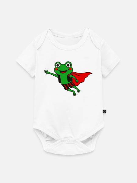 Froschheld im Cape - Baby Premium Kurzarmbody - Weiß