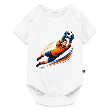 Torwart Shirt Fußball Keeper Save Soccer  - Baby Premium Kurzarmbody - Weiß - Vorne