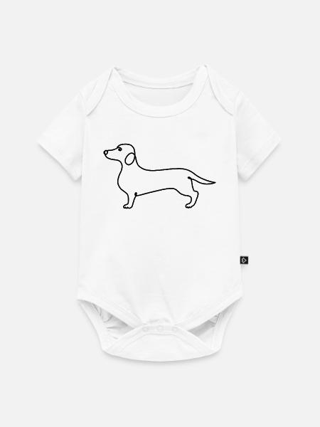 Minimalismus Dackel moderne Illustration - Baby Premium Kurzarmbody - Weiß