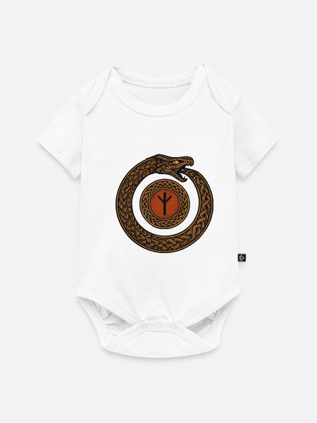 Uroboros Runenkreis - Baby Premium Kurzarmbody - Weiß