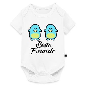 Pinguine Beste Freunde - Baby Premium Kurzarmbody - Weiß - Vorne