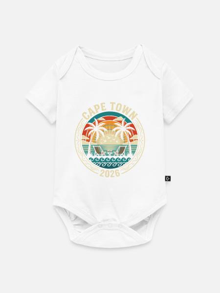 Cape Town 2026 Strandidylle - Baby Premium Kurzarmbody - Weiß
