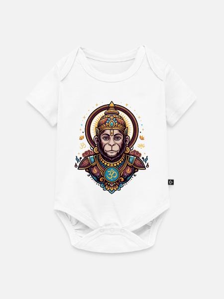 Affenkönig mit Om-Symbol - Baby Premium Kurzarmbody - Weiß