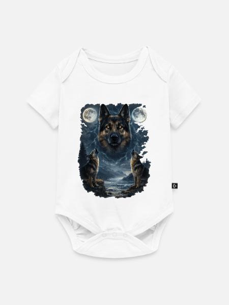 Zwei Monde German Sheperd - Baby Premium Kurzarmbody - Weiß