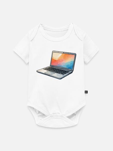 Lumina Laptop Prisma - Baby Premium Kurzarmbody - Weiß