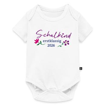 Schulkind Erstklassig 2026  - Baby Premium Kurzarmbody - Weiß - Vorne