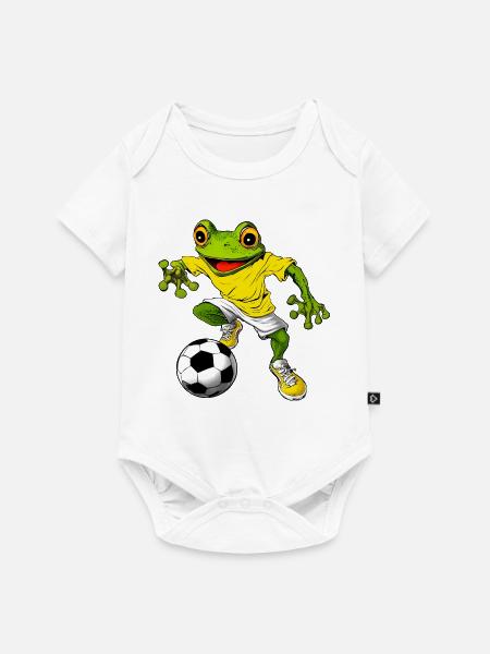 Fussball Frösche - Baby Premium Kurzarmbody - Weiß