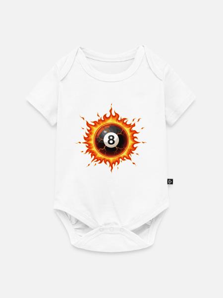 Schwarze 8 Billiardkugel - Baby Premium Kurzarmbody - Weiß