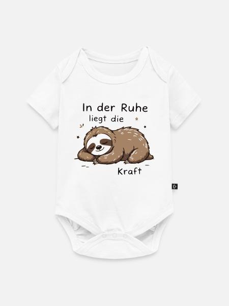 In der Ruhe Kraft Faultier - Baby Premium Kurzarmbody - Weiß