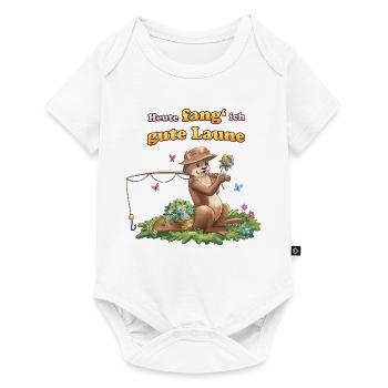 Siggi und der Zauberwald - Otto Otter beim Angeln - Baby Premium Kurzarmbody - Weiß - Vorne