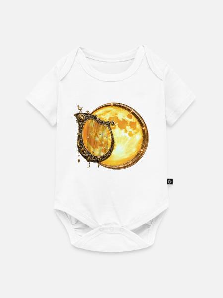 Goldene Mondharfe - Baby Premium Kurzarmbody - Weiß