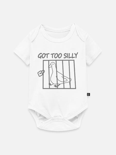 Zu dumme Taube im Käfig - Baby Premium Kurzarmbody - Weiß