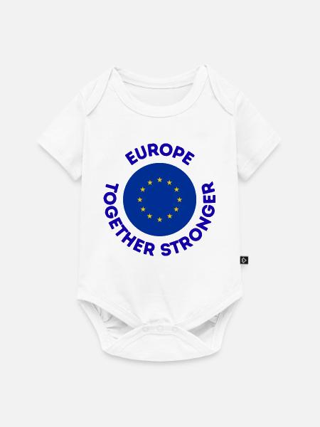 Europa Zusammen Stark Emblem - Baby Premium Kurzarmbody - Weiß
