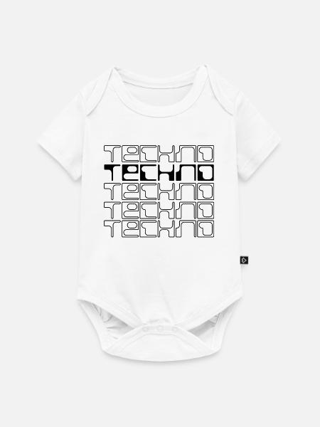 Techno-Musik geometrisches Logodesign - Baby Premium Kurzarmbody - Weiß
