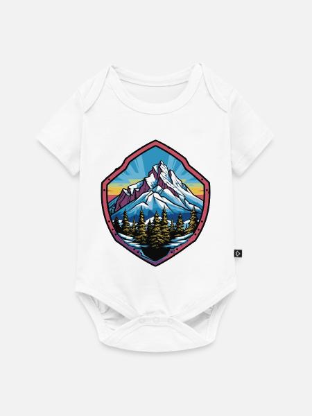 Berge - Baby Premium Kurzarmbody - Weiß
