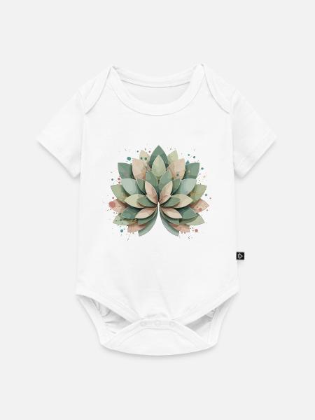 Pastellige Sukkulente Rosette - Baby Premium Kurzarmbody - Weiß
