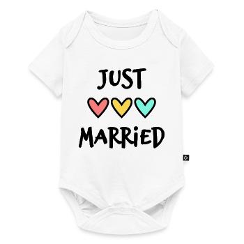 JUST MARRIED. Bachelorette party. VALENTINE'S DAY. COUPLE - Baby Premium short-sleeve bodysuit - white - Front