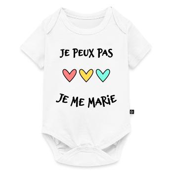 JE PEUX PAS. MARIE. FUTUR MARIE. EVJF. TEAM. TEAM  - Body à manches courtes Premium Bébé - blanc - Devant