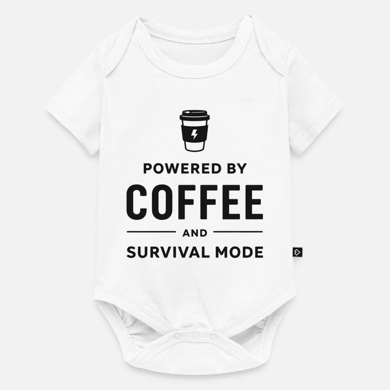 Propulsé par le café et le mode survie - Body à manches courtes Premium Bébé - blanc