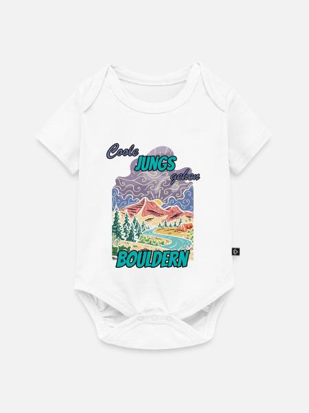 coole Jungs gehen Bouldern - Baby Premium Kurzarmbody - Weiß