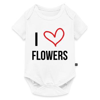 I love flowers passion nature et fleurs - Body à manches courtes Premium Bébé - blanc - Devant
