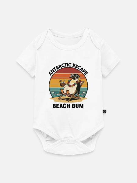 Penguin Beach Retro Beach Bum - Baby Premium Kurzarmbody - Weiß